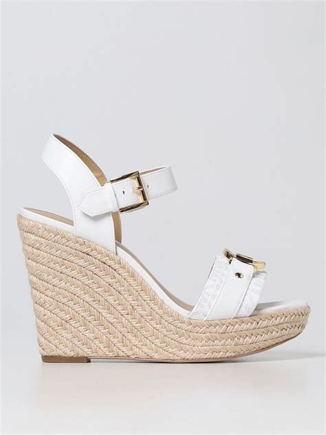 michael kors white lena shoes|michael kors white wedges.